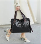Sac tote cuir PU souple Style Vintage – Grande Capacité & Élégance Casual