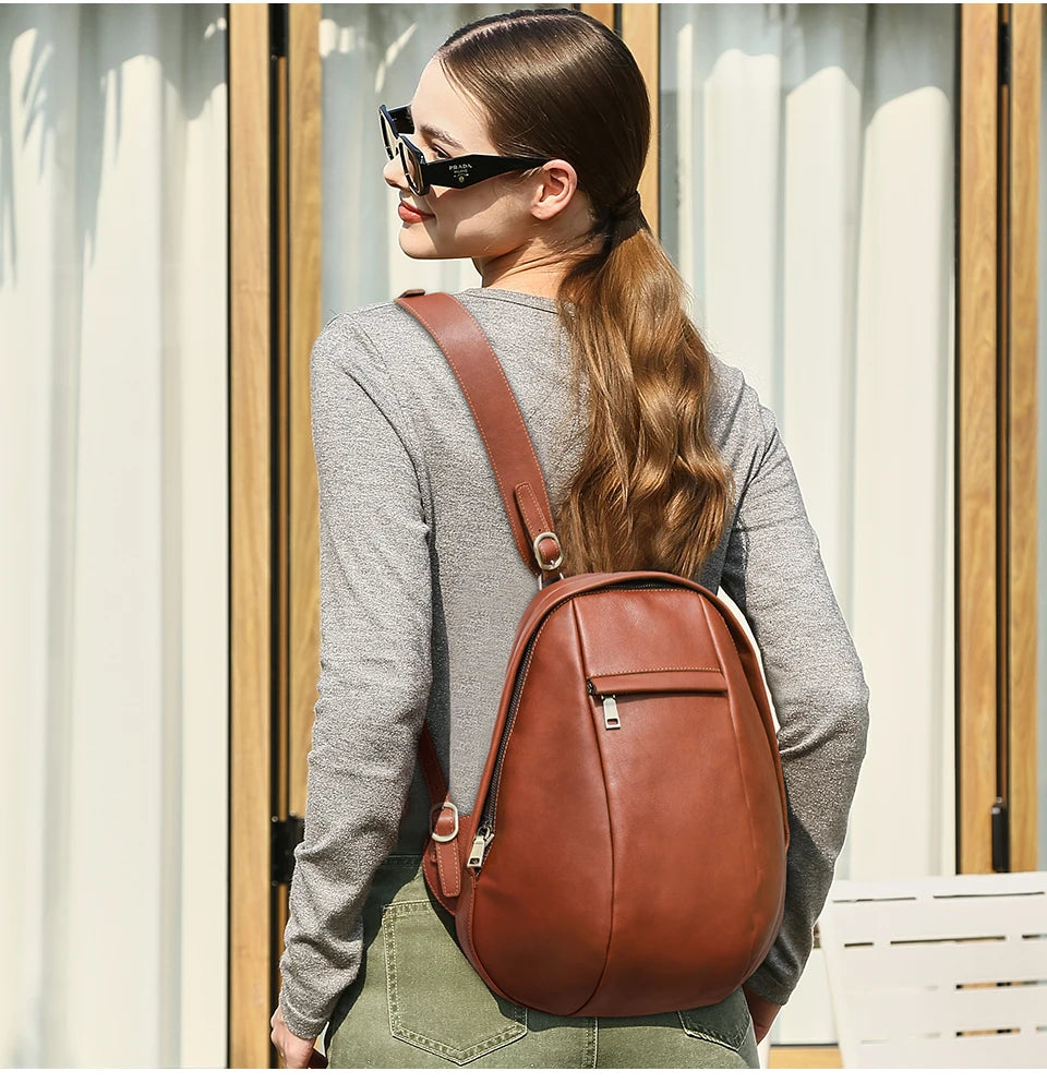 Sac à dos en cuir véritable – Intercalaire Ordinateur