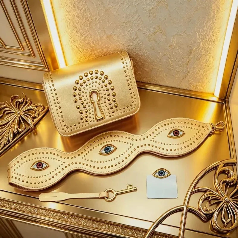 Petit sac épaule femme à rabat et rivets – Simili cuir