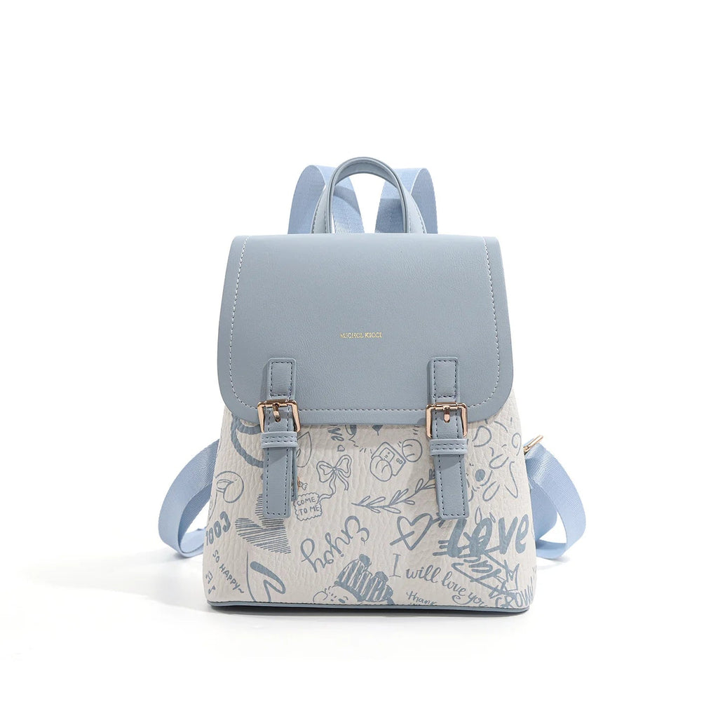 Sac à Dos Femme Imprimé Graffiti – Style Campus, Cuir PU Résistant | MYNELIA MYNELIA
