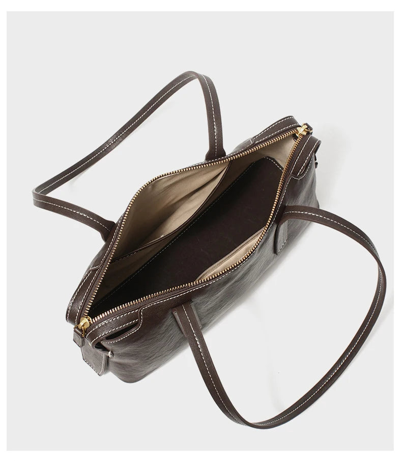Sac Bowling cuir véritable Double anse – Élégance & Initiales Personnalisées