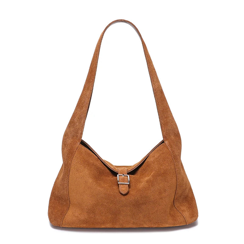 Sac bandoulière cuir suédé – Style Satchel Automne Hiver MYNELIA