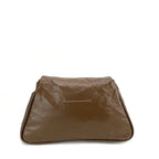 Sac bandoulière en PU éffet cuir ciré vintage – Texture froissée,Bandoulière réglable