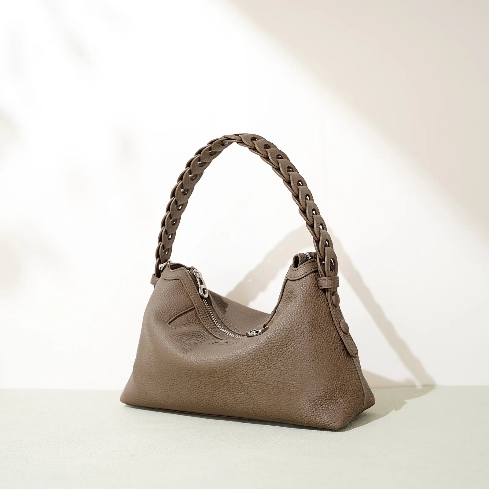 Sac à main cuir vachette femme–Vintage compartimenté Style chic