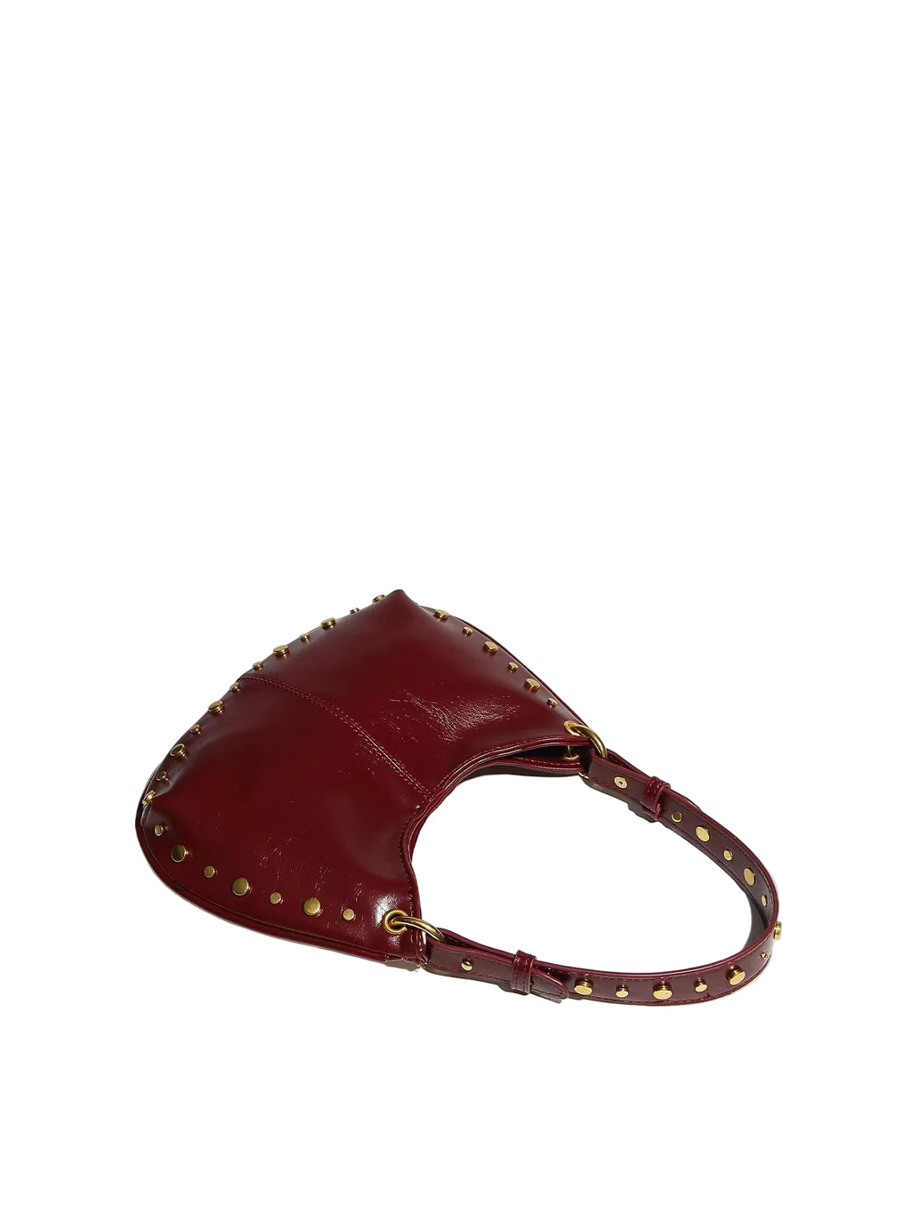 Sac bandoulière femme brun en cuir PU à rivets