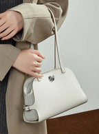 Sac à bandoulière cuir véritable-Pochette amovible