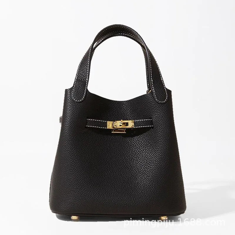 Sac seau cuir vache première couche – Style street chic MYNELIA
