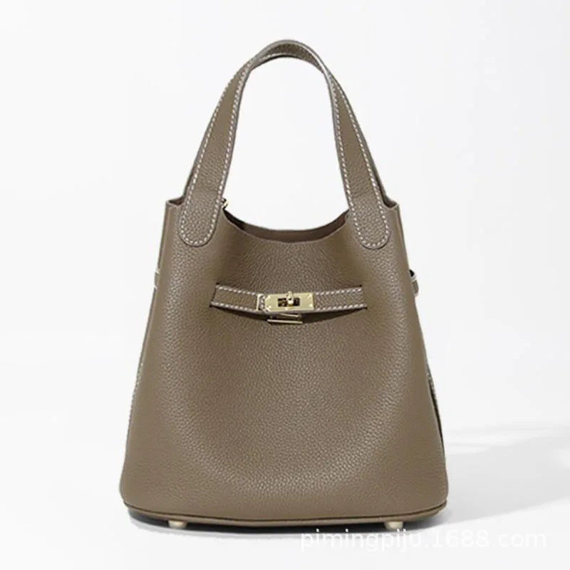 Sac seau cuir vache première couche – Style street chic MYNELIA