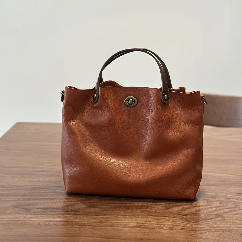 Sac Tote Cuir Vintage Grande Capacité