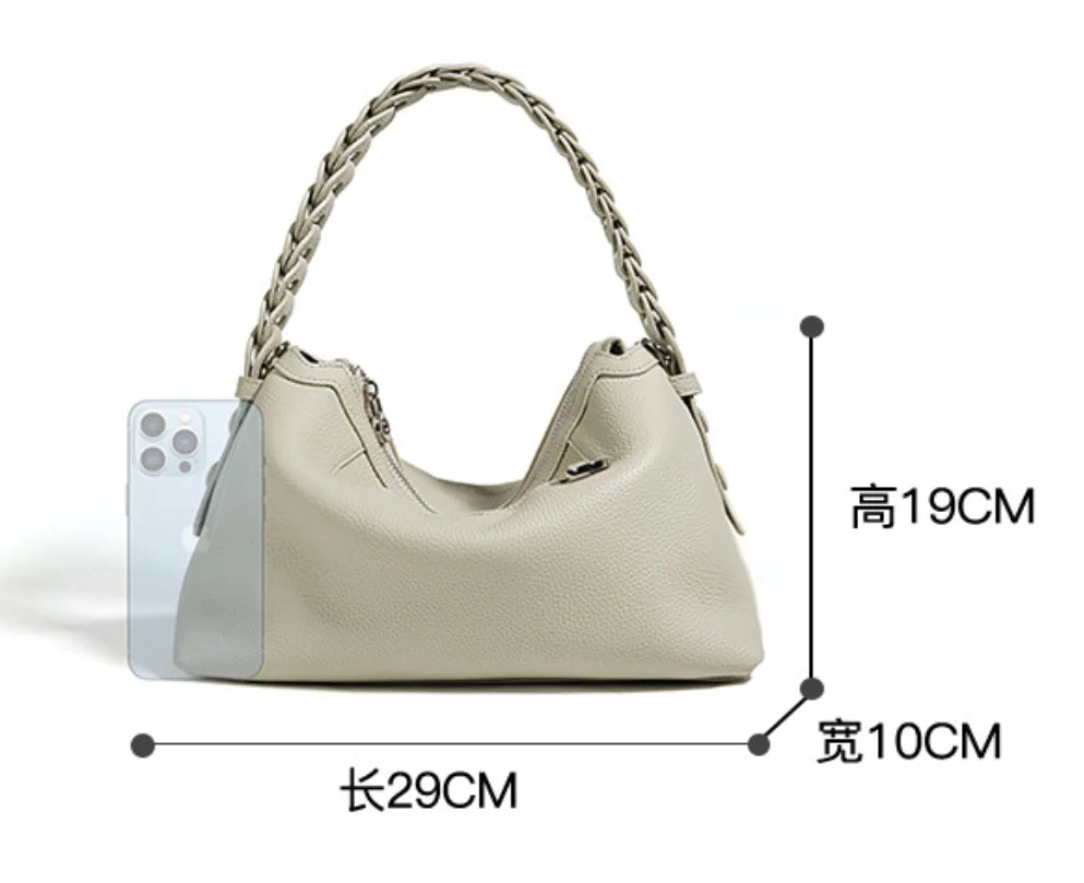 Sac à main cuir vachette femme–Vintage compartimenté Style chic
