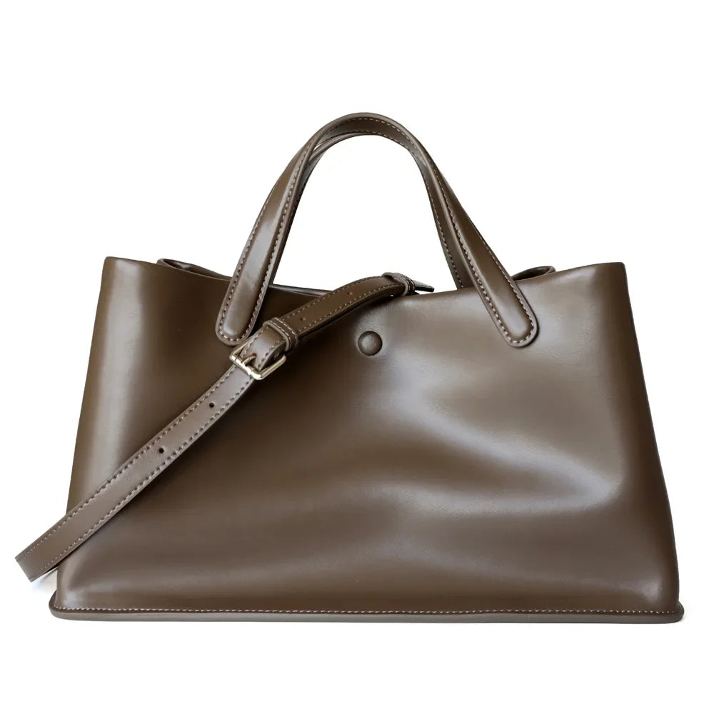 Sac Tote Cuir véritable Femme –Plissé Grande Capacité Style Fashion