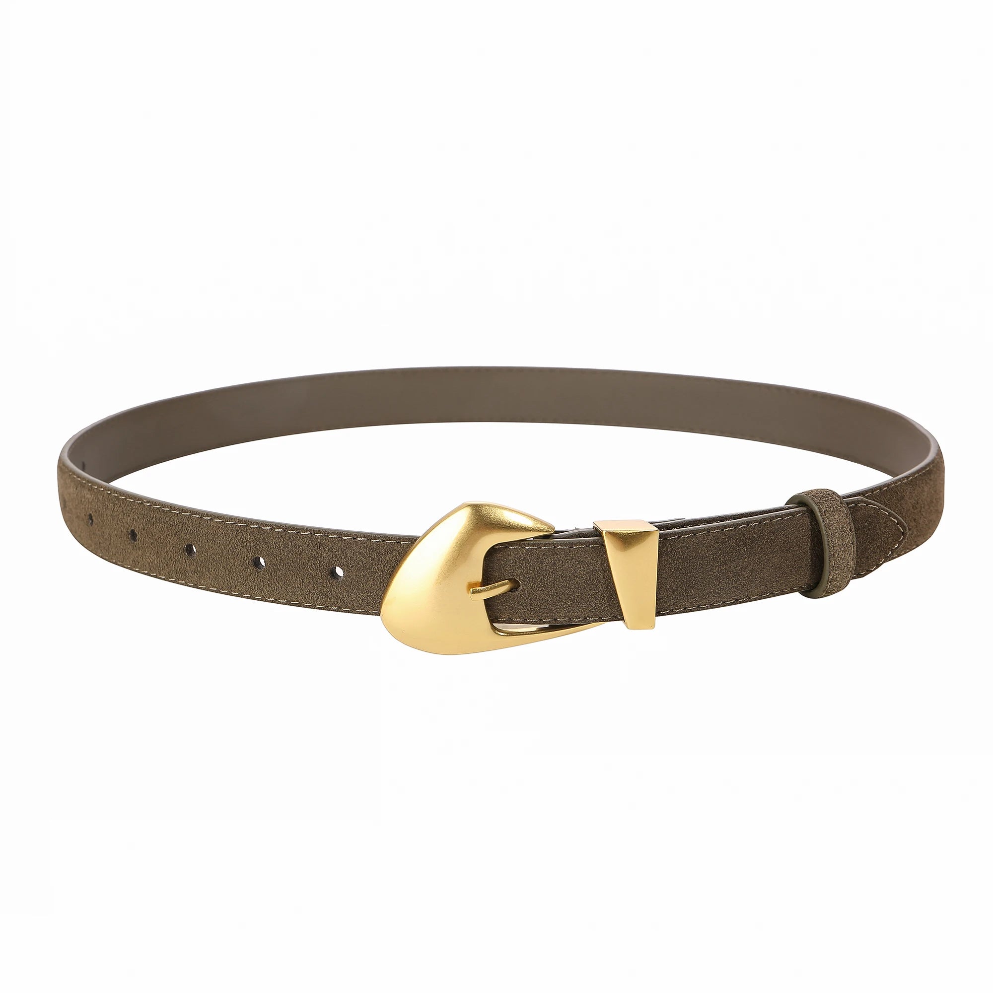 Ceinture femme suède boucle dorée – Style vintage
