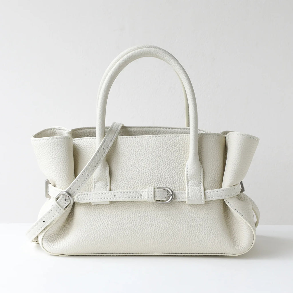 Sac Satchel Cuir Véritable Boucle Ceinture Doublure Coton Bio Croisé