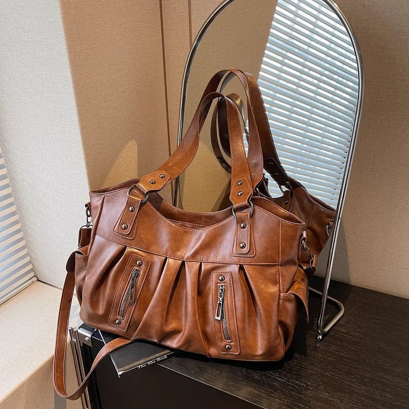 Sac bandoulière rétro – Cuir PU Souple - Style vintage