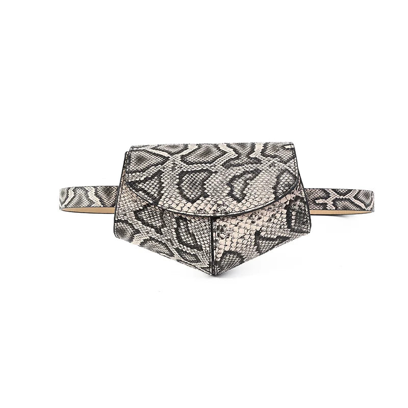 Sac banane PU Femme – Imprimé serpentin ceinture croisé ultra-Léger