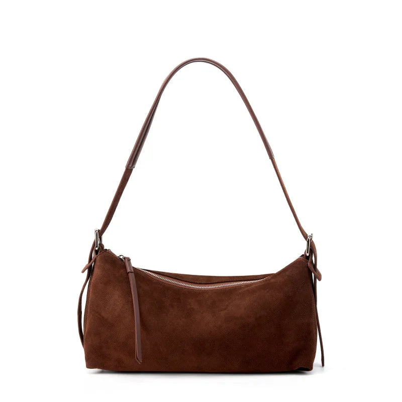 Sac à main en daim cuir véritable-Style Coréen,Large Bandoulière,Luxe Léger MYNELIA