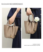 Sac Seau en Cuir Togo – Panier Souple Femme, 22 cm MYNELIA
