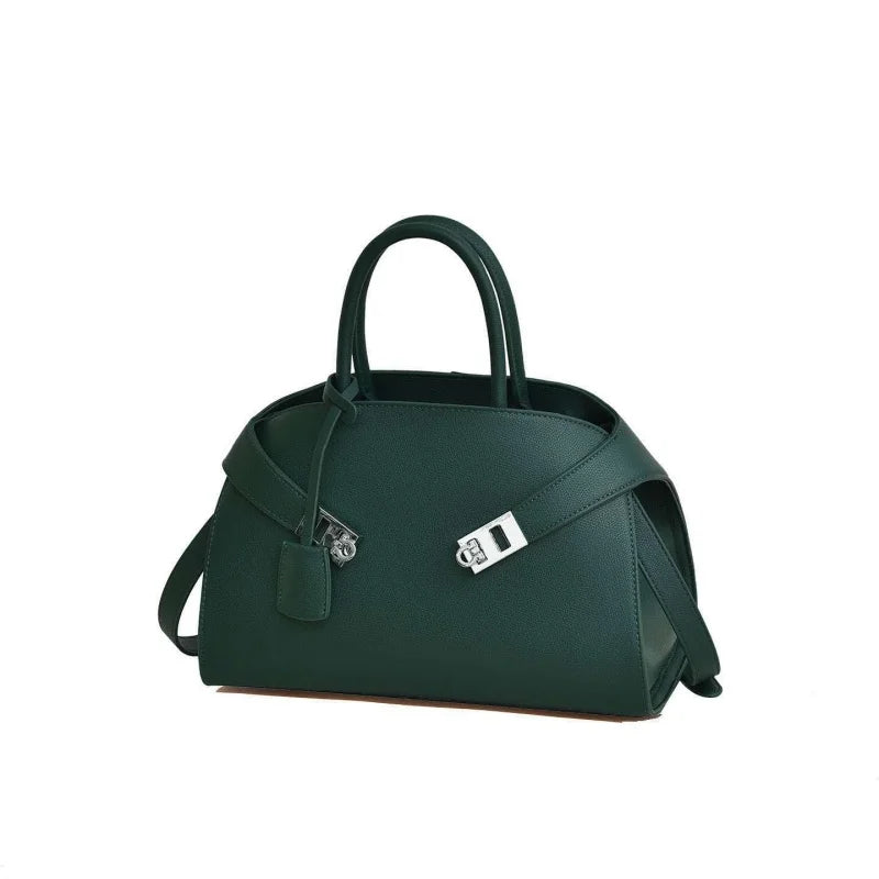 Sac à main en cuir PU Double Boucle Métal