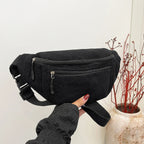 Sac banane velours côtelé — Pochette Tendance Femme | Bandoulière & Ceinture MYNELIA