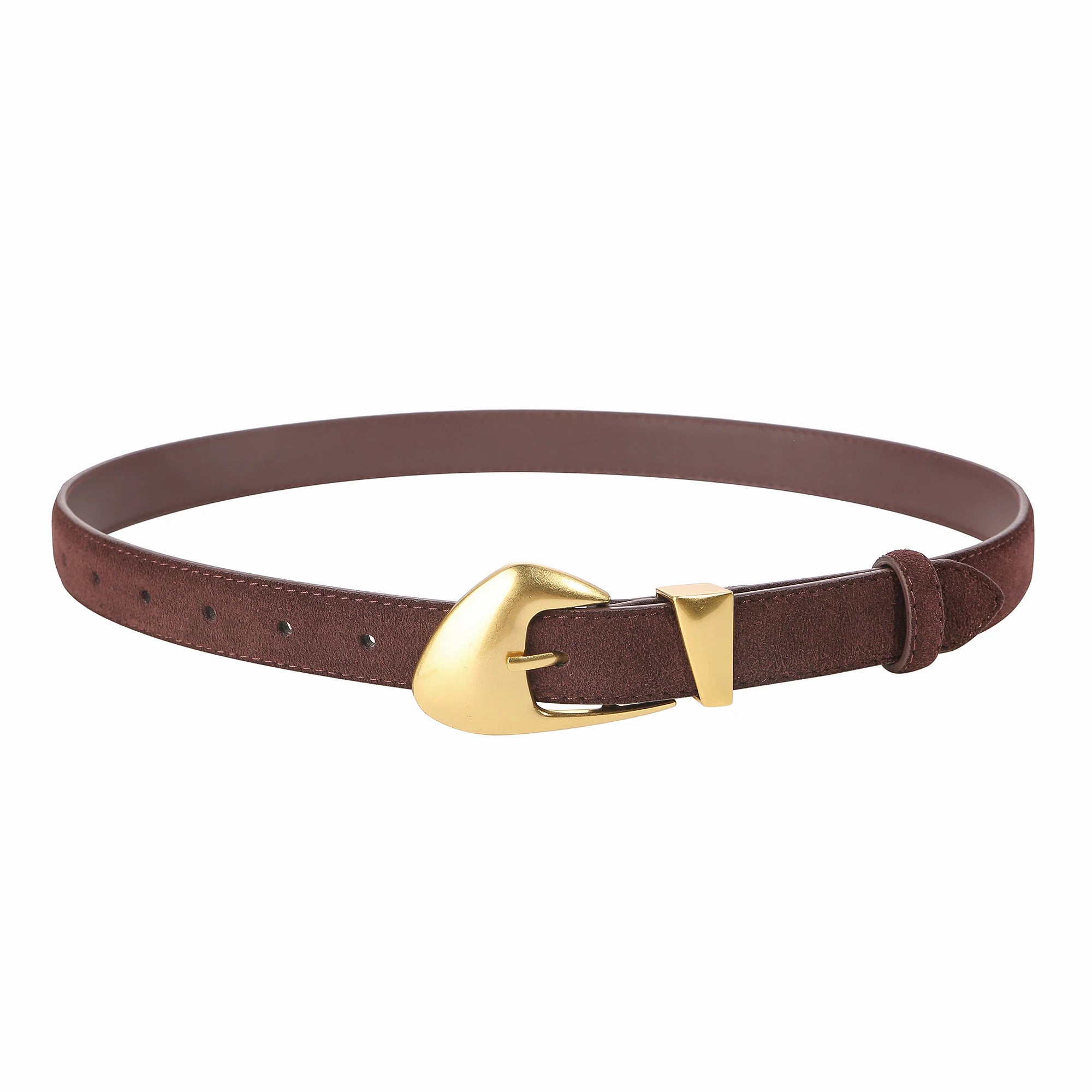 Ceinture femme suède boucle dorée – Style vintage