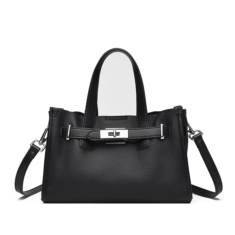 Cowhide Satchel Bag for Women 2025 Large Capacity Luxury Quality Genuine Leather Handbags Fashion Lady Crossbody Messenger Bags MYNELIA