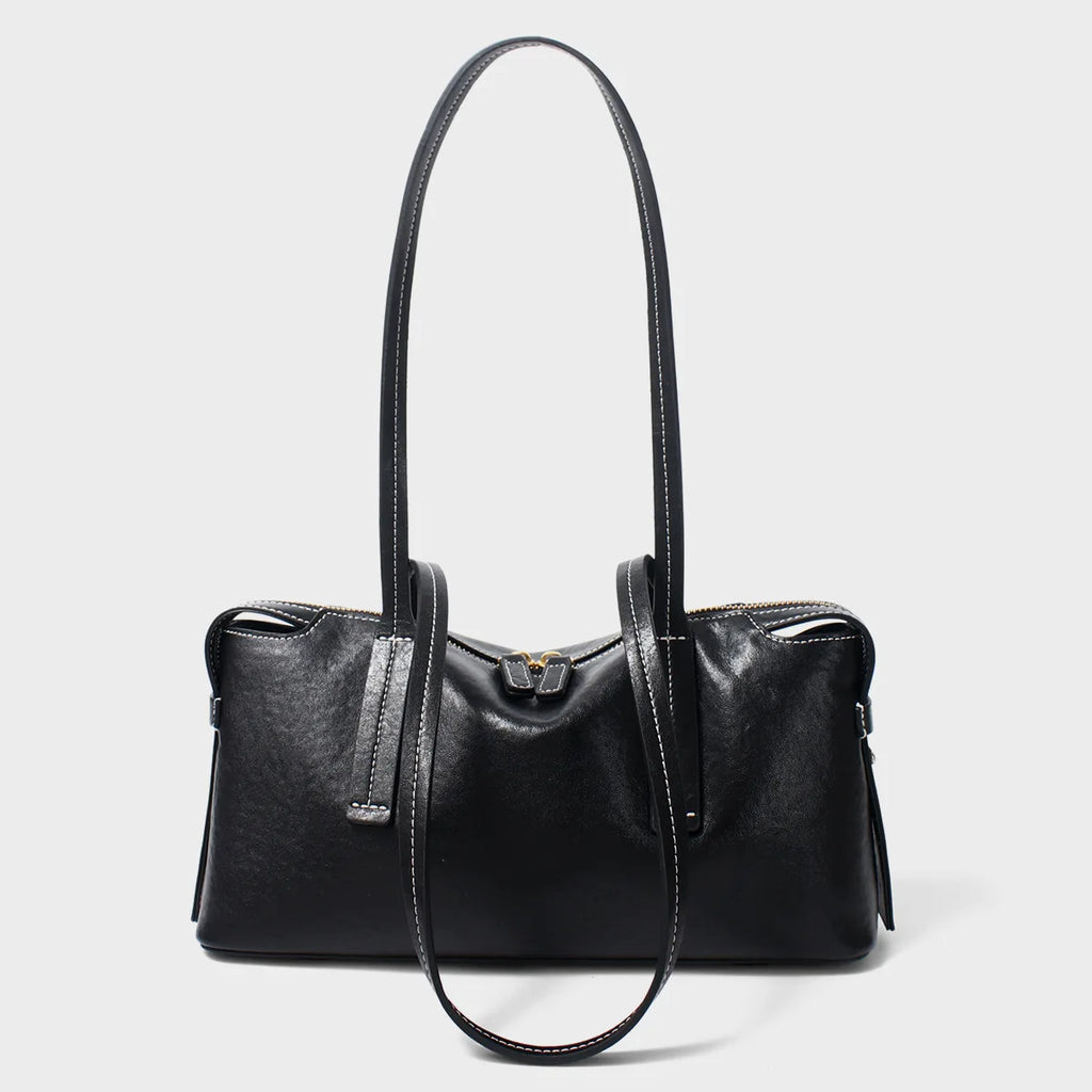 Sac Bowling cuir véritable Double anse – Élégance & Initiales Personnalisées
