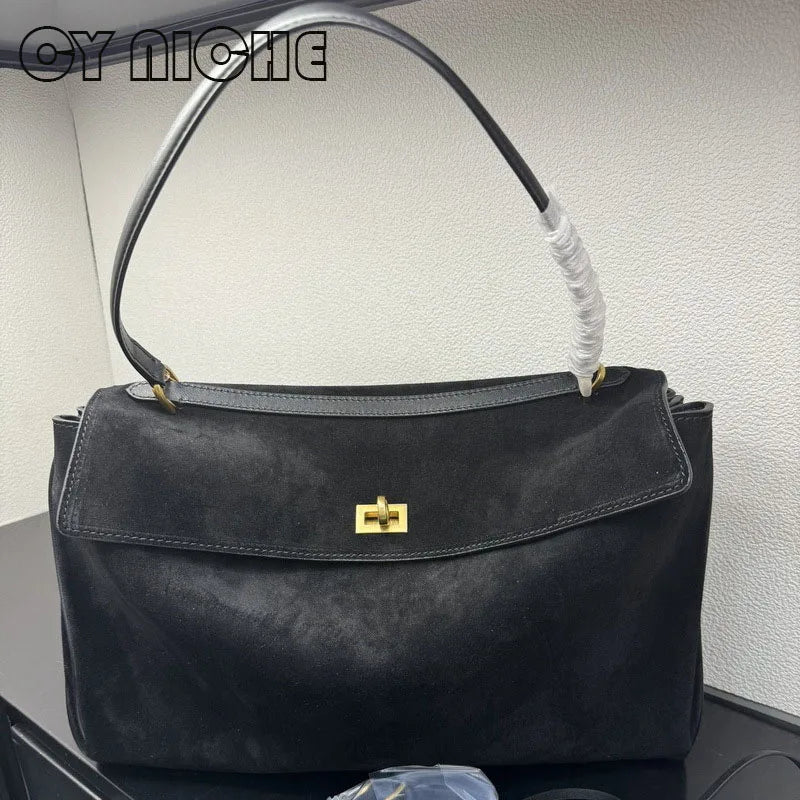 Sac à main tote daim givré femme — Luxe Discret & Grande Capacité MYNELIA