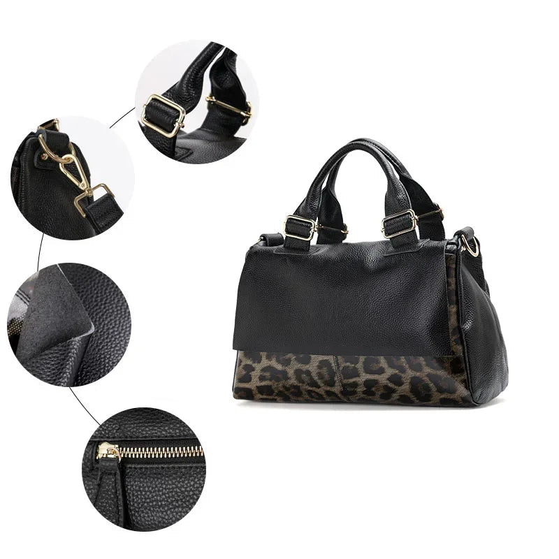 Sac à main en cuir grainé – Anse boucle & Bandoulière style casual chic