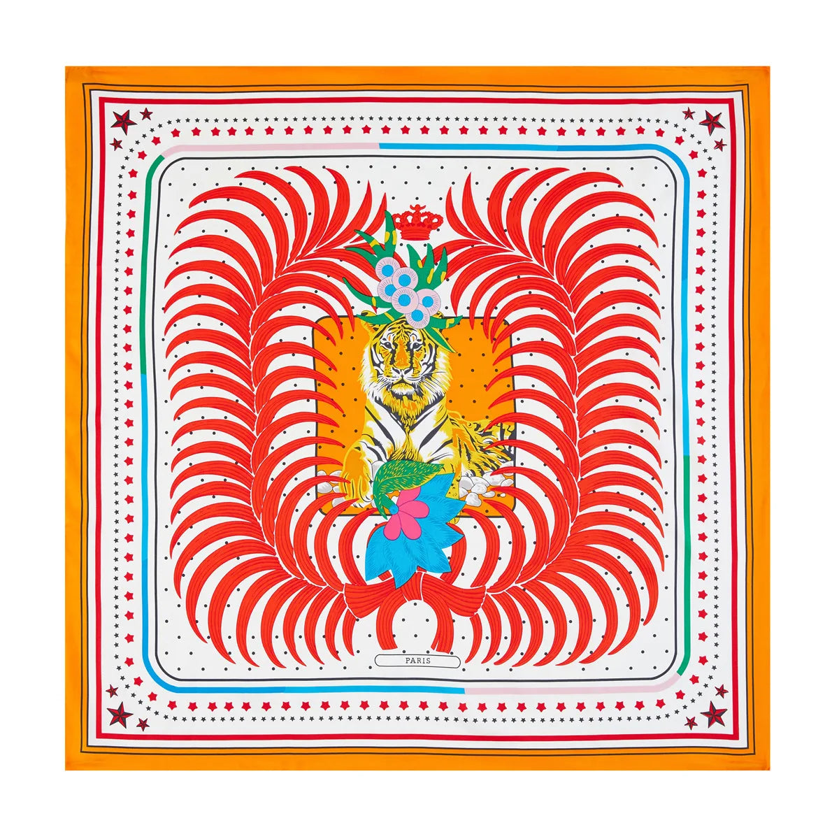 Foulard carré femme en soie imprimée – 90 × 90 cm