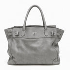 Sac Tote en cuir PU Souple Boucles Métal Double Poignée