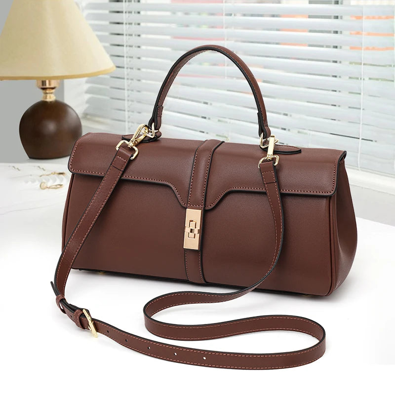 Sac épaule femme en cuir de vachette véritable – Forme rectangulaire