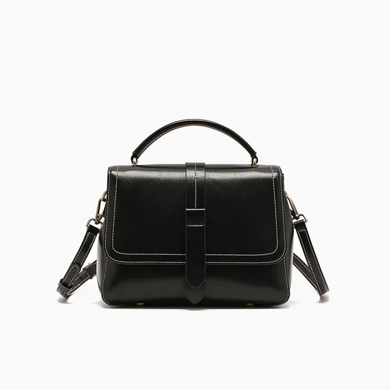 Sac à main cuir véritable vintage – Bandoulière & Épaule