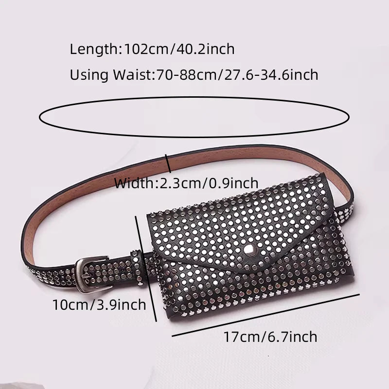 Sac pochette-rivets PU – Style rock