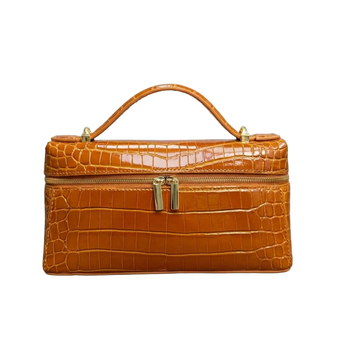 Sac Clutch cuir véritable motif Crocodile Femme – Box Vintage