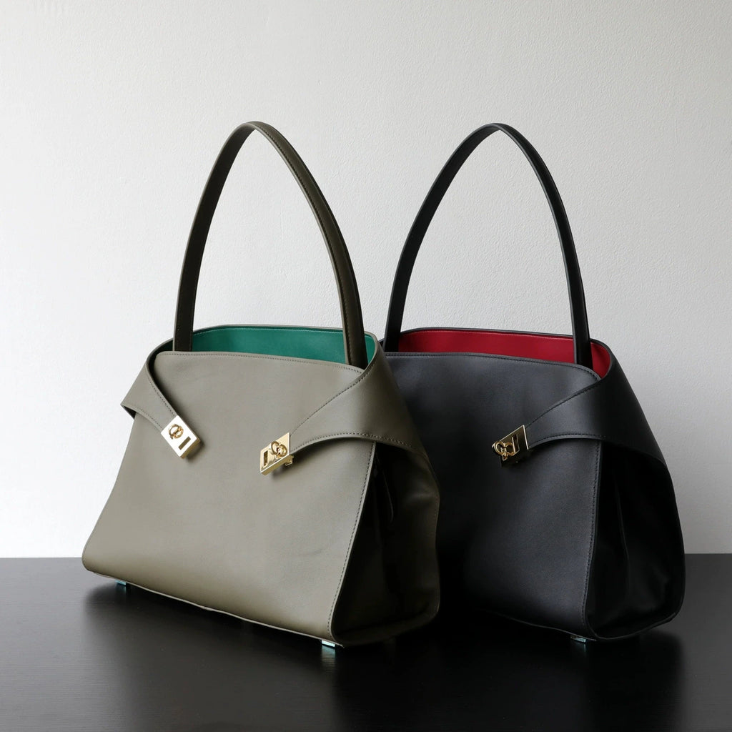 Sac Tote en Cuir  Véritable Appliqués Déco