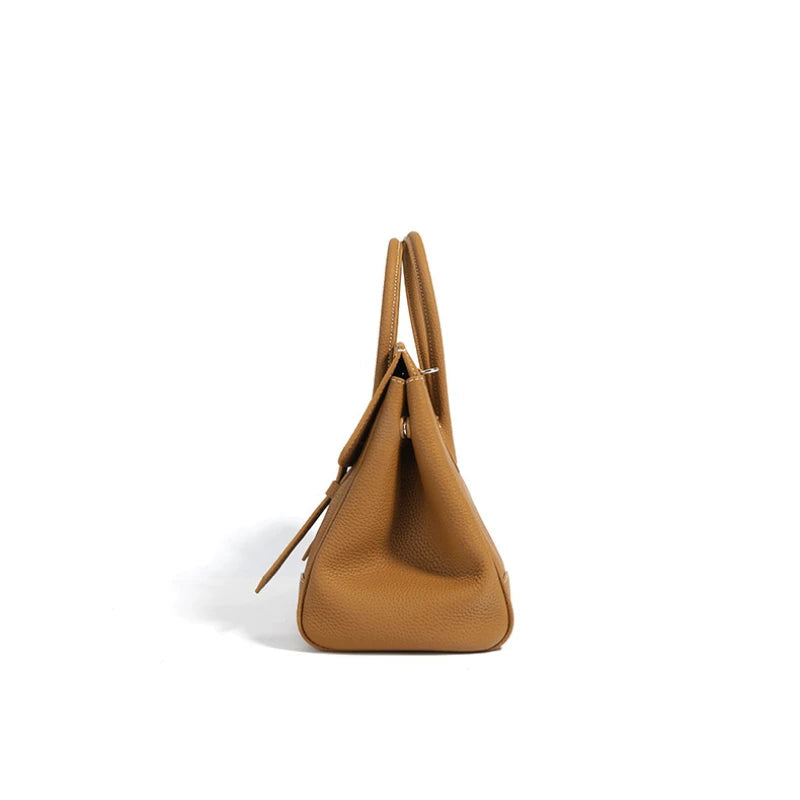Fashion Designer Large Capacity Autumn Tote 2026 Lichi Pattern Cow Leather Women Shoulder Bag Formal Business Travel Handbag MYNELIA