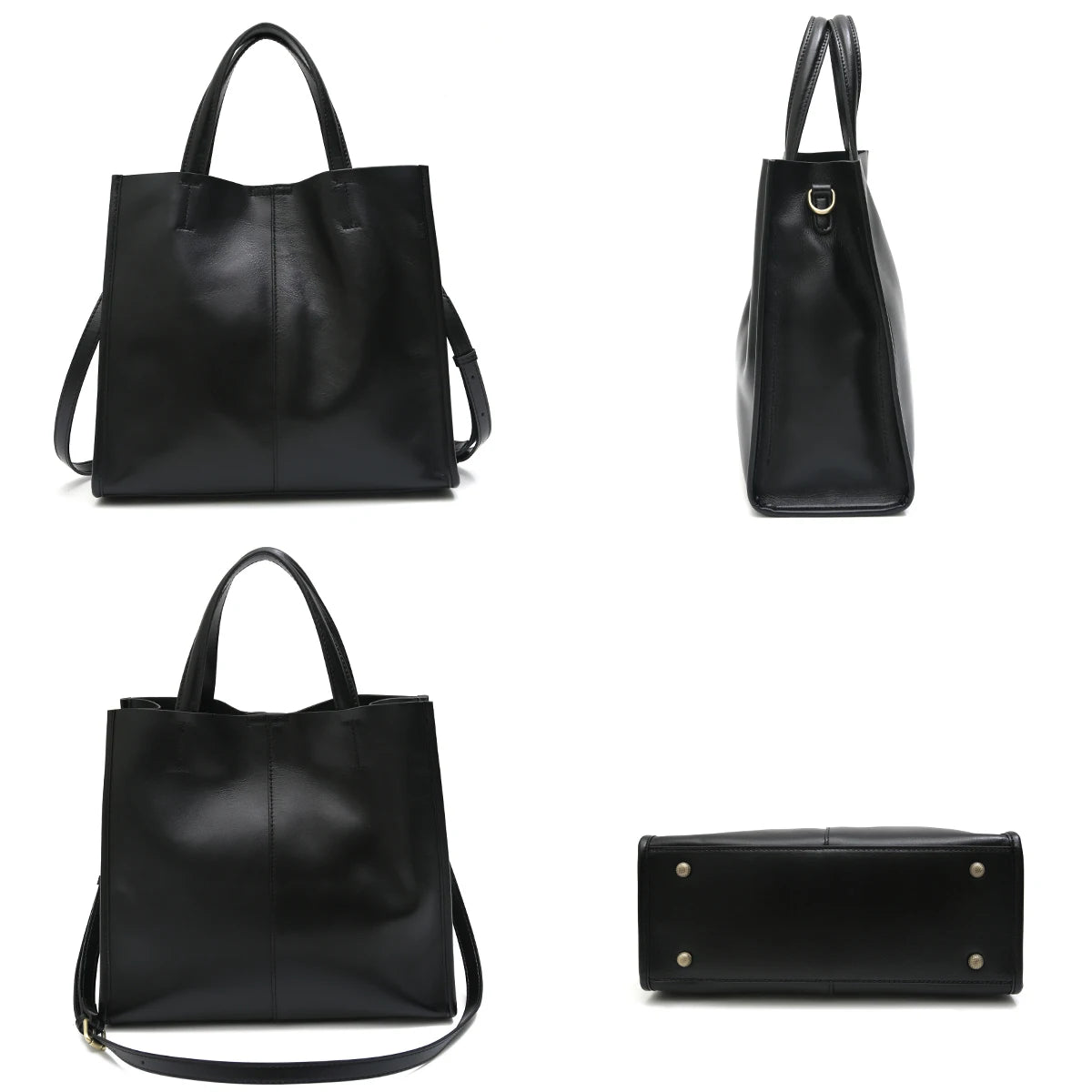 Minimalist Vintage Genuine Leather Tote Women Luxury Classic Top-handle Bag Large Capacity Cross body Shoulder Handbags Business MYNELIA