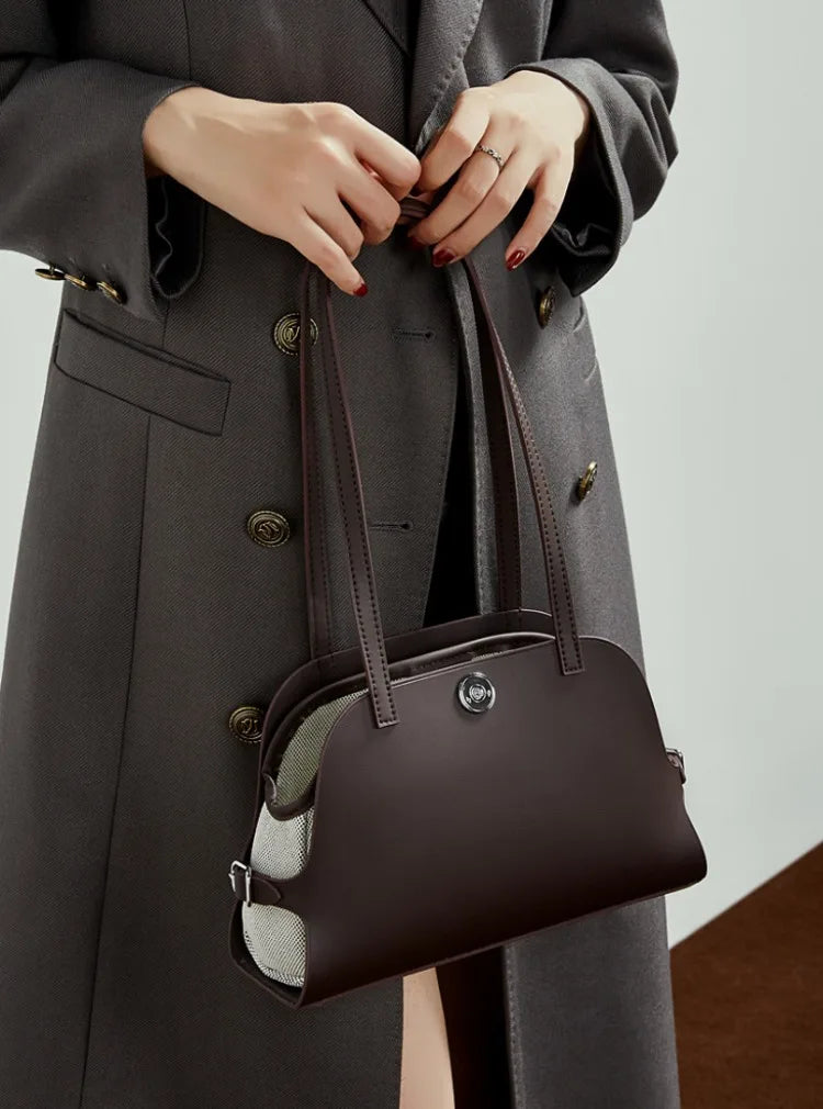 Sac à bandoulière cuir véritable-Pochette amovible