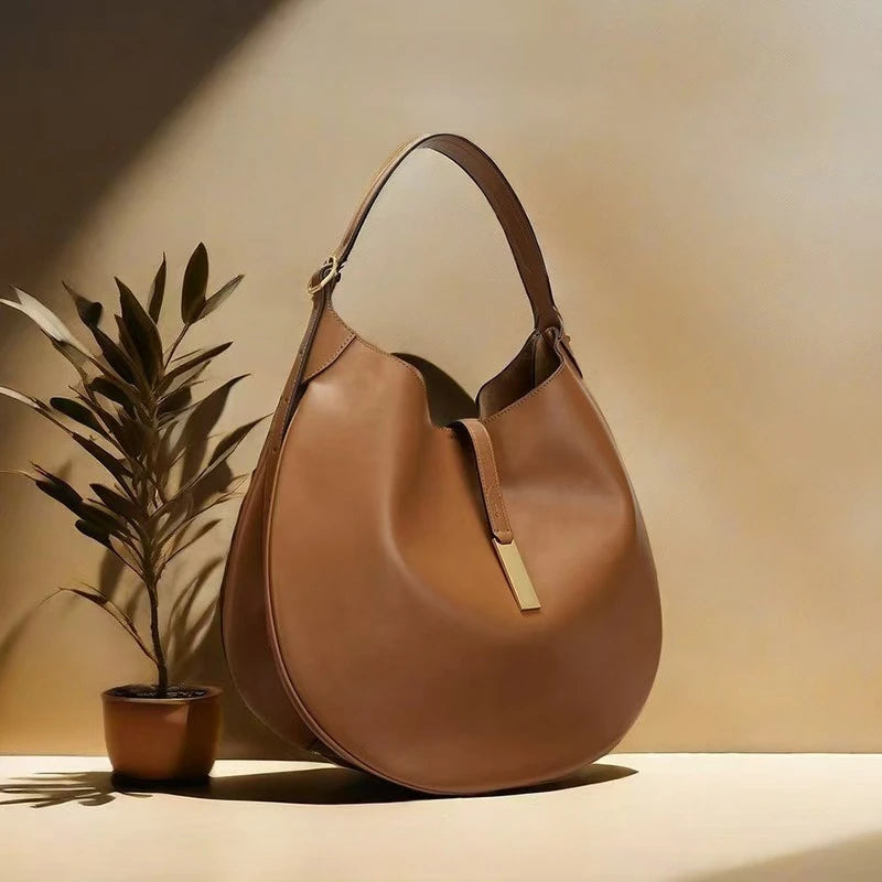 Sac à bandoulière en daim Véritable – Style équestre MYNELIA