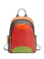 Leder-Patchwork-Rucksack – 7 Fächer & mehrfarbige Edition