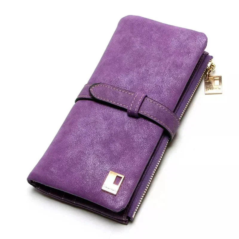 Portefeuille en cuir PU Multi-Compartiments Clutch