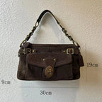 Sac Velours Rétro Flap Métal Chaînes Port  Croisé