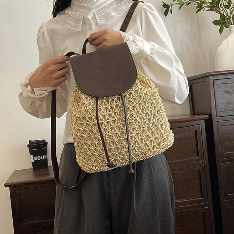 Sac à dos Paille tressée– Style Bohème Chic Vintage MYNELIA