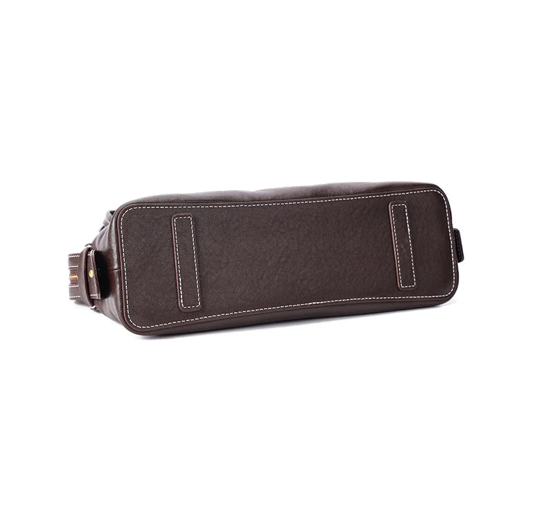Sac Satchel Slim Cuir Oil Wax Couture Contrastée