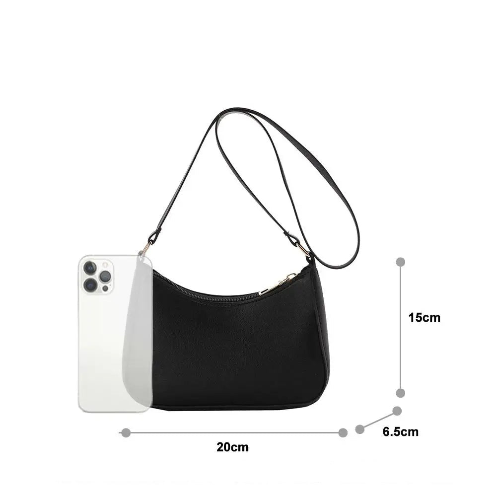 Sac à main bandoulière en cuir Verni -Style Minimaliste Rétro MYNELIA