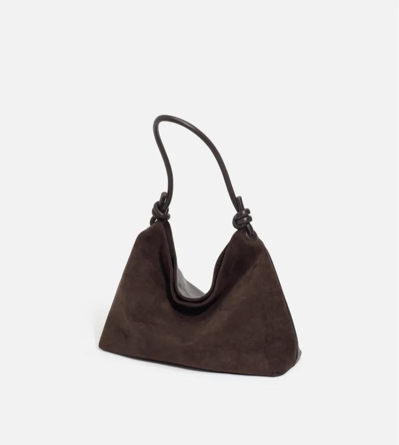 Sac à main cuir suédé Rétro — La Douceur de l’Hiver MYNELIA