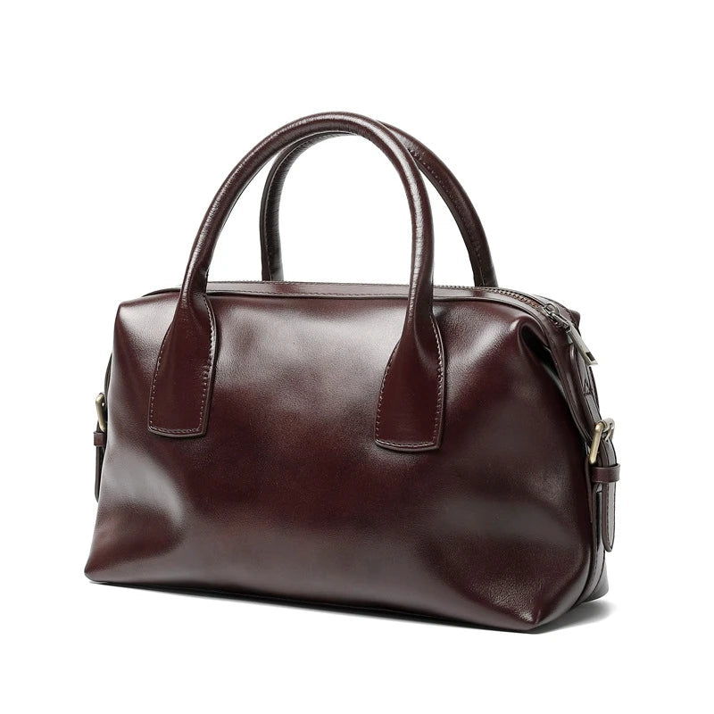 Sac bowling femme en cuir véritable – Style vintage