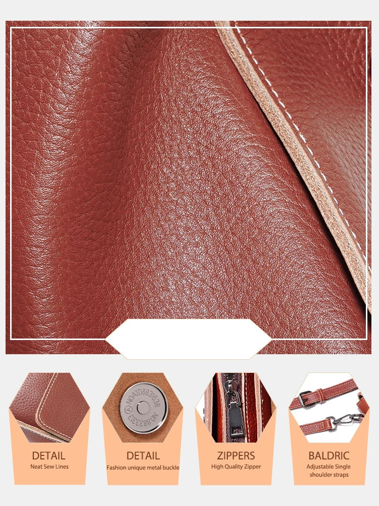 Sac bandoulière cuir véritable –Pochette Carrée Rabat Style Rétro MYNELIA
