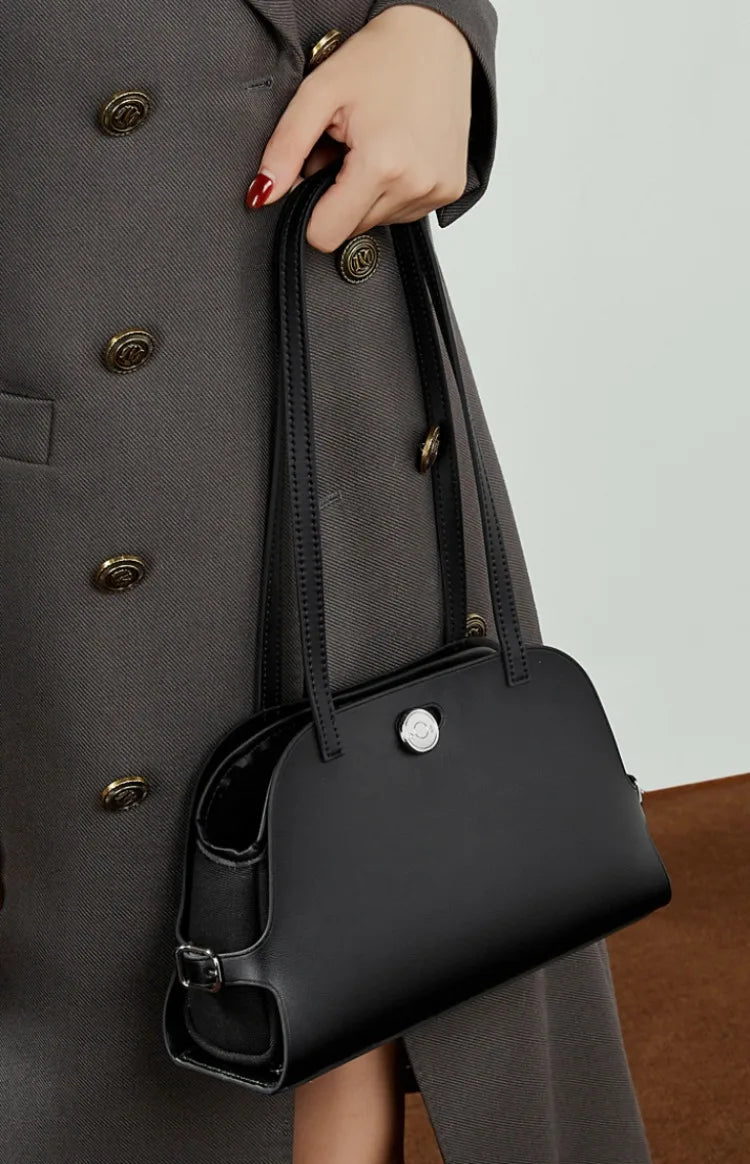 Sac à bandoulière cuir véritable-Pochette amovible