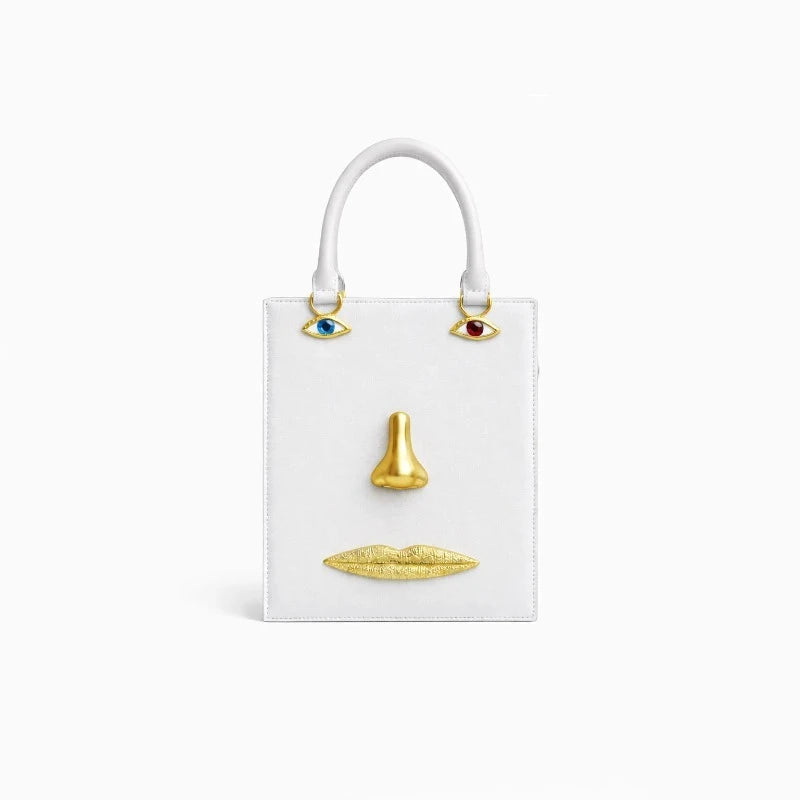 Sac bandoulière femme rigide à visage en relief 3D – TPU